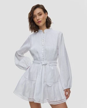 Biała Sukienka Lniana Damska Positano Couture Caviale