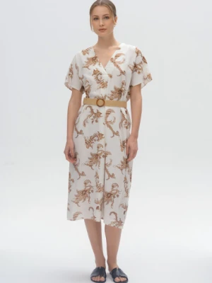 Biała sukienka midi z nadrukiem paisley Greenpoint