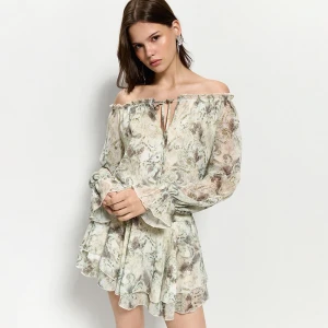 Biała sukienka mini we wzór paisley House