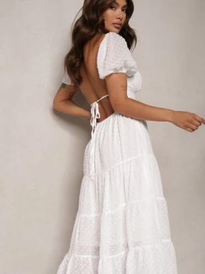 Biała Sukienka z Odkrytymi Plecami Nephia