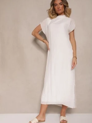 Biała Sukienka o Pudełkowym Kroju z Wiązaniem Napalea rosa