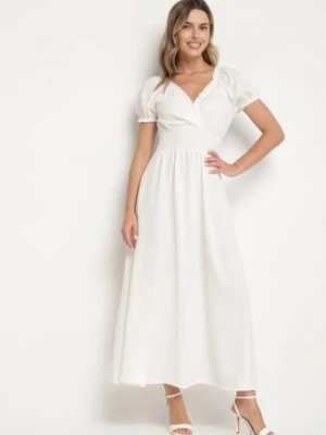 Biała Sukienka Ozdobiona Bufkami Dolinossa lovery