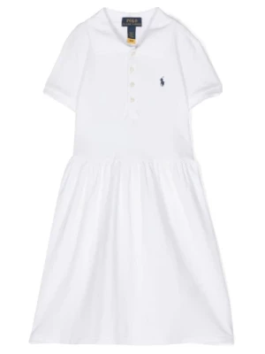 Biała Sukienka Polo z Piqué Polo Ralph Lauren