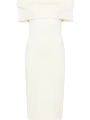 Biała Sukienka Slim Off-Shoulder Bottega Veneta
