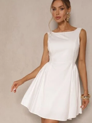 Biała Sukienka z Bawełny o Rozkloszowanym Kroju Lavimena elsa.m by may