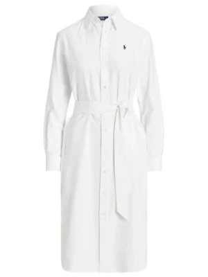 Biała Sukienka z Haftowanym Kucykiem Polo Ralph Lauren