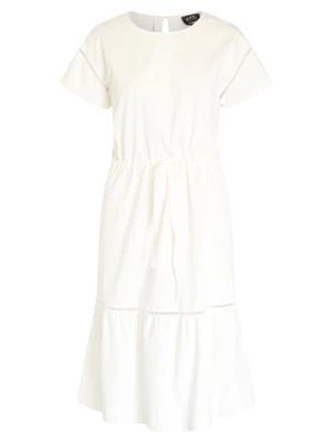 Biała Sukienka z Krótkimi Rękawami z Bawełny A.p.c.
