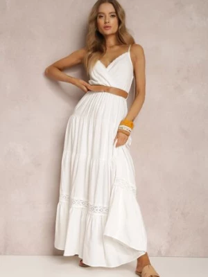 Biała Sukienka z Paskiem Asoonice