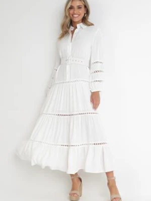 Biała Sukienka z Paskiem Dorica elsa.m by may