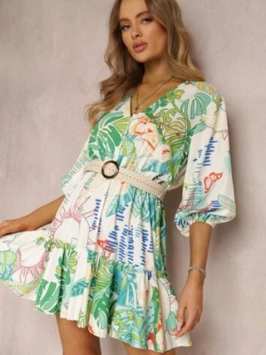 Biała Sukienka z Paskiem Hermyne allyson