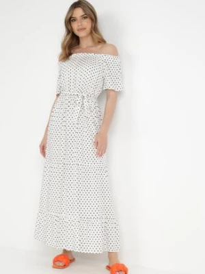 Biała Sukienka z Wiskozy Typhice