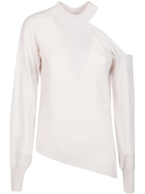 Biała Sweter z Asymetrycznym Wycięciem IRO