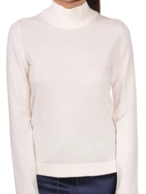 Biała Sweter z Kaszmiru o Minimalistycznym Designie Paolo Fiorillo Capri