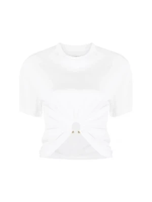 Biała T-shirt Moda Luksus Paco Rabanne
