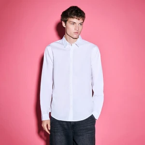 Biała taliowana koszula z długim rękawem House