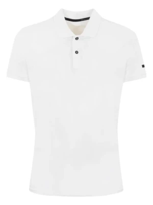 Biała Techniczna Koszulka Polo Slim Fit RRD
