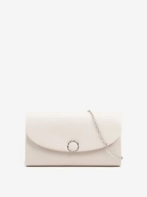 Biała Torebka Kopertówka z Dodatkowym Łańcuszkiem Flelina caely