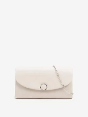 Biała Torebka Kopertówka z Łańcuszkiem na Ramię Flevera caely