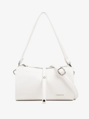 Biała Torebka Listonoszka Prostokątna z Suwakiem i Rączką oraz Paskiem Lumeviane luigisanto