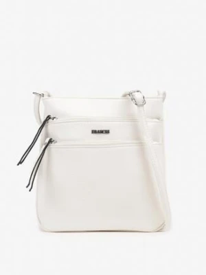 Biała Torebka Listonoszka z Dodatkowymi Kieszeniami na Suwak Silarose francis