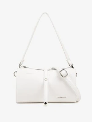 Biała Torebka Mała Listonoszka z Suwakiem Paskiem i Rączką Lumineae luigisanto