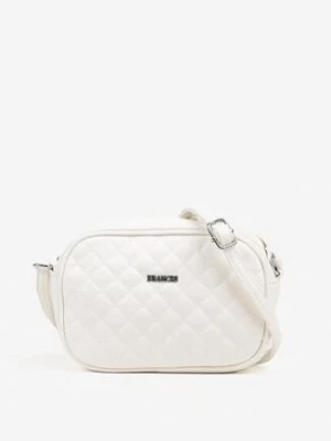 Biała Torebka Typu Listonoszka z Napisem i Pikowaniem Silianoa francis