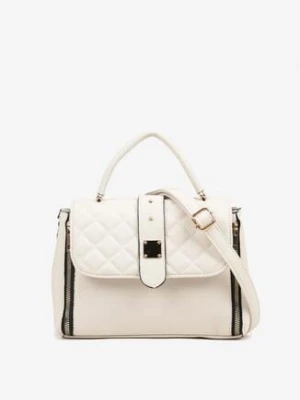 Biała Torebka z Pikowaną Klapą na Ramię Lanothrea hangfan