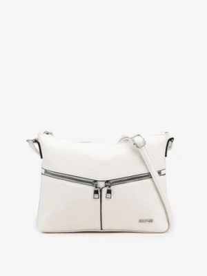 Biała Torebka z Suwakami na Regulowanym Pasku Malovia francis