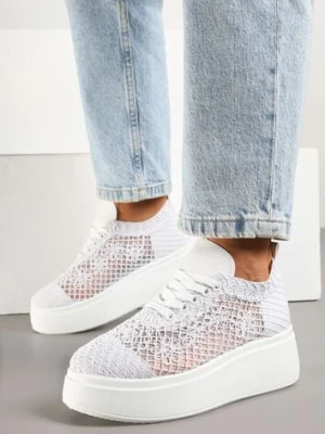 Białe Ażurowe Sneakersy Vices na Platformie Halvisa