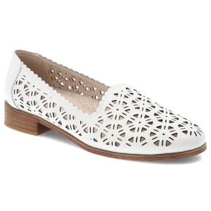 Białe Baleriny S.Barski Stylowe Skórzane Obuwie Damskie