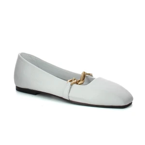 Białe baleriny skórzane CARINII B10378-187-000-000-000