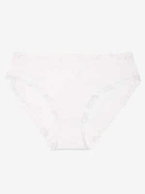 Białe Bawełniane Majtki Figi Ozdobione Koronką Talirella love magnolia