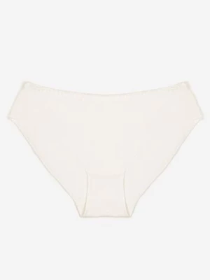 Białe Bawełniane Majtki Figi Wykończone Ozdobną Nitką Besivia finella