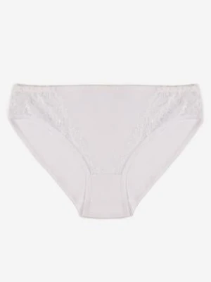 Białe Bawełniane Majtki Figi Zdobione Koronką Erpolia han