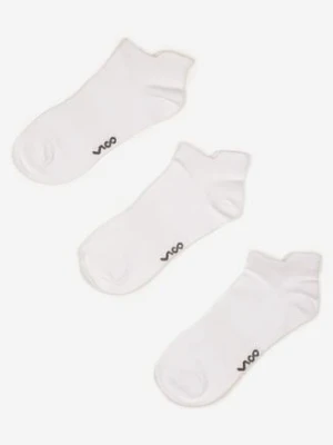 Białe Bawełniane Skarpety 3 Pack z Napisami Folindria vico