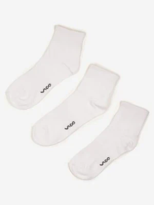 Białe Bawełniane Skarpety za Kostkę 3 Pack Foliane vico