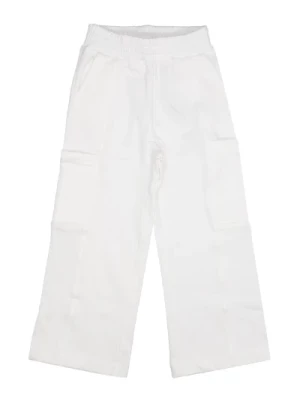Białe bawełniane spodnie sportowe dla dzieci Chiara Ferragni Collection