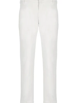 Białe Bawełniane Spodnie z Kieszeniami Entre amis