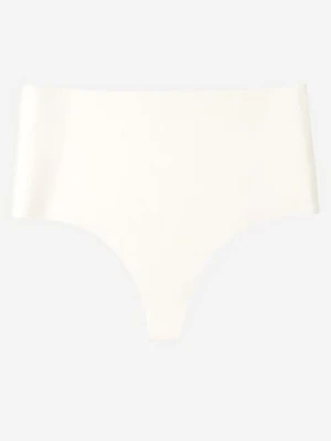 Białe Bezszwowe Majtki High Waist Kolunea