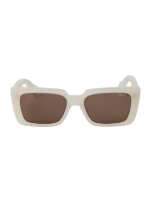 Białe błyszczące okulary przeciwsłoneczne Marcelo Burlon