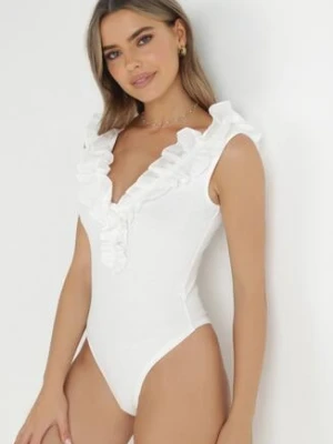 Białe Body z Falbanką Teofano elsa.m by may