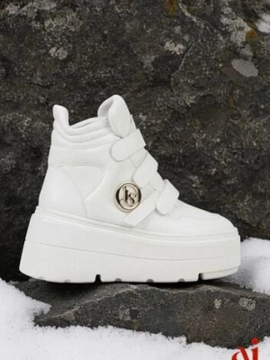 Białe Botki Sneakersy Vices na Platformie w Stylu Y2K Gelira