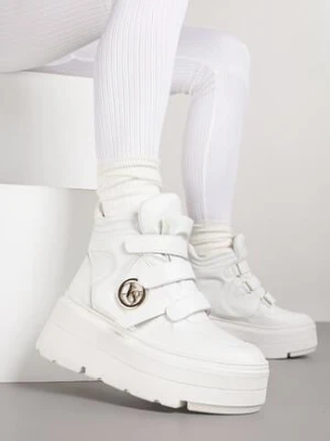Białe Botki Vices w Stylu Sneakersów na Platformie Afirriva