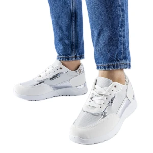 Białe brokatowe sneakersy Roganzuolo Inna marka