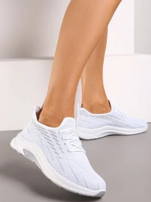 Białe Siateczkowe Buty Sportowe na Piankowej Podeszwie Linidas