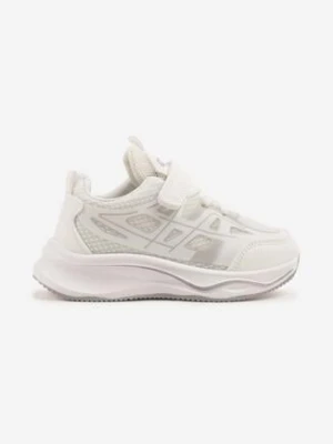 Białe Buty Sportowe Sneakersy Clibee z Geometrycznym Wzorem Naithesa