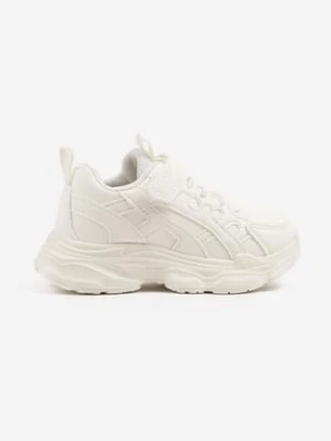 Białe Buty Sportowe Sneakersy Clibee z Tłoczoną Cholewką Nairilit