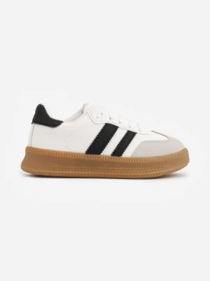 Białe Buty Sportowe Sneakersy w Stylu Retro z Szerokim Noskiem Shaima