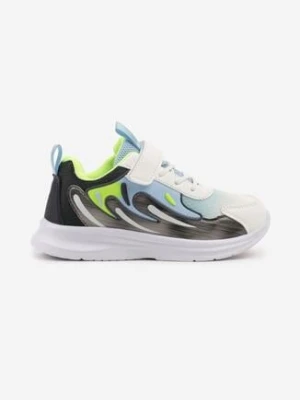 Białe Buty Sportowe Sneakersy z Geometrycznym Wzorem Sonetia