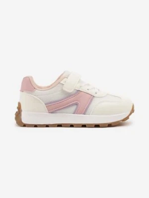 Białe Buty Sportowe Sneakersy z Geometrycznym Zdobieniem Ulosenia